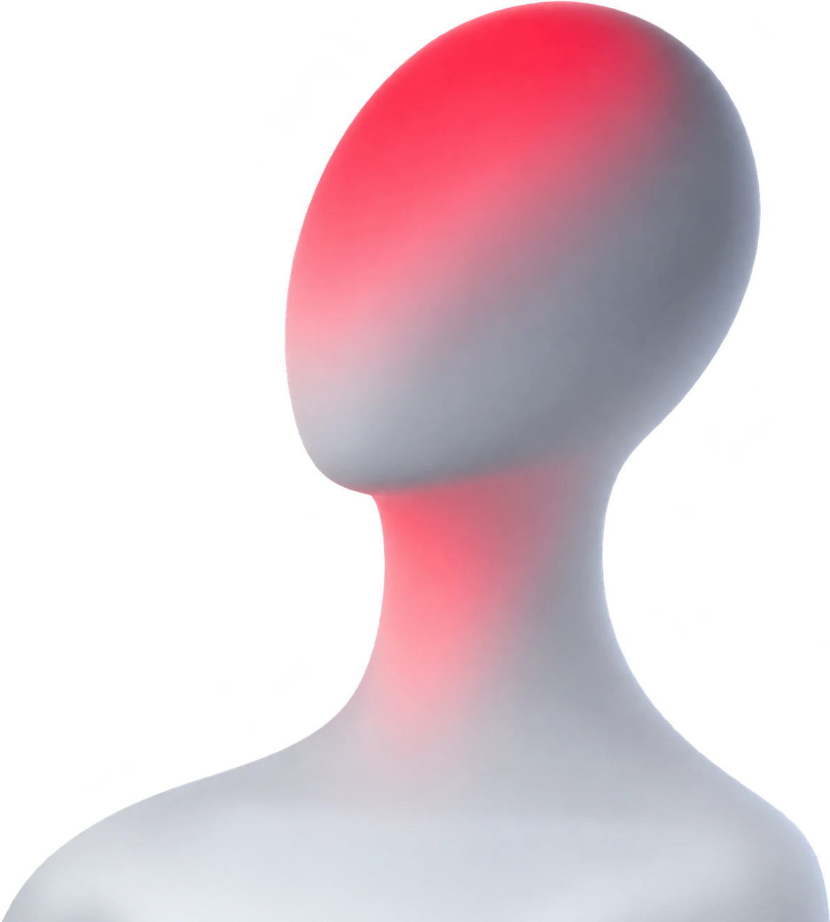 Abstract 3D head rendered in the EyeX red-to-amber gradient, representing machine perception