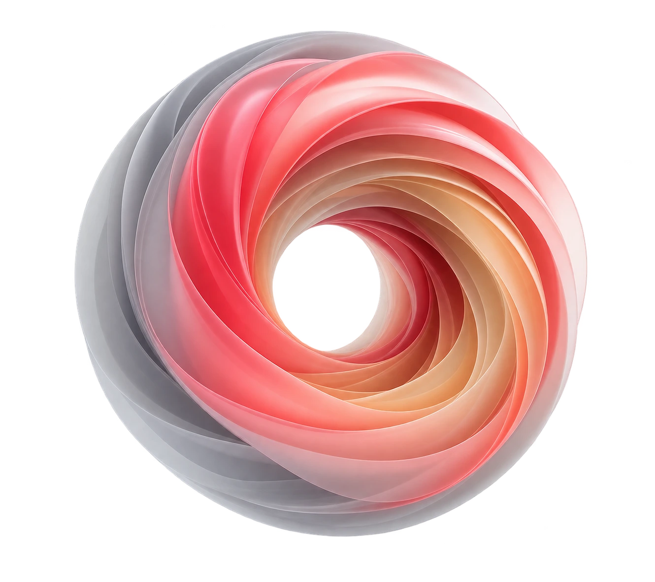 Abstract swirled torus rendered in the EyeX red-to-amber gradient